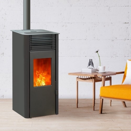 B-5 Poêle à granulés Etanche EMAFLAM REVA 9 kW Noir + Boitier Wifi offert – Image 1